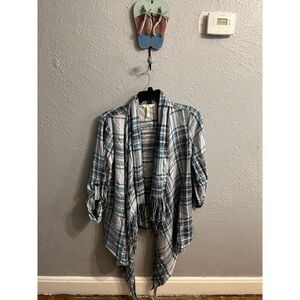 Womens Cardigan‎ Matilda Jane Gray plaid medium